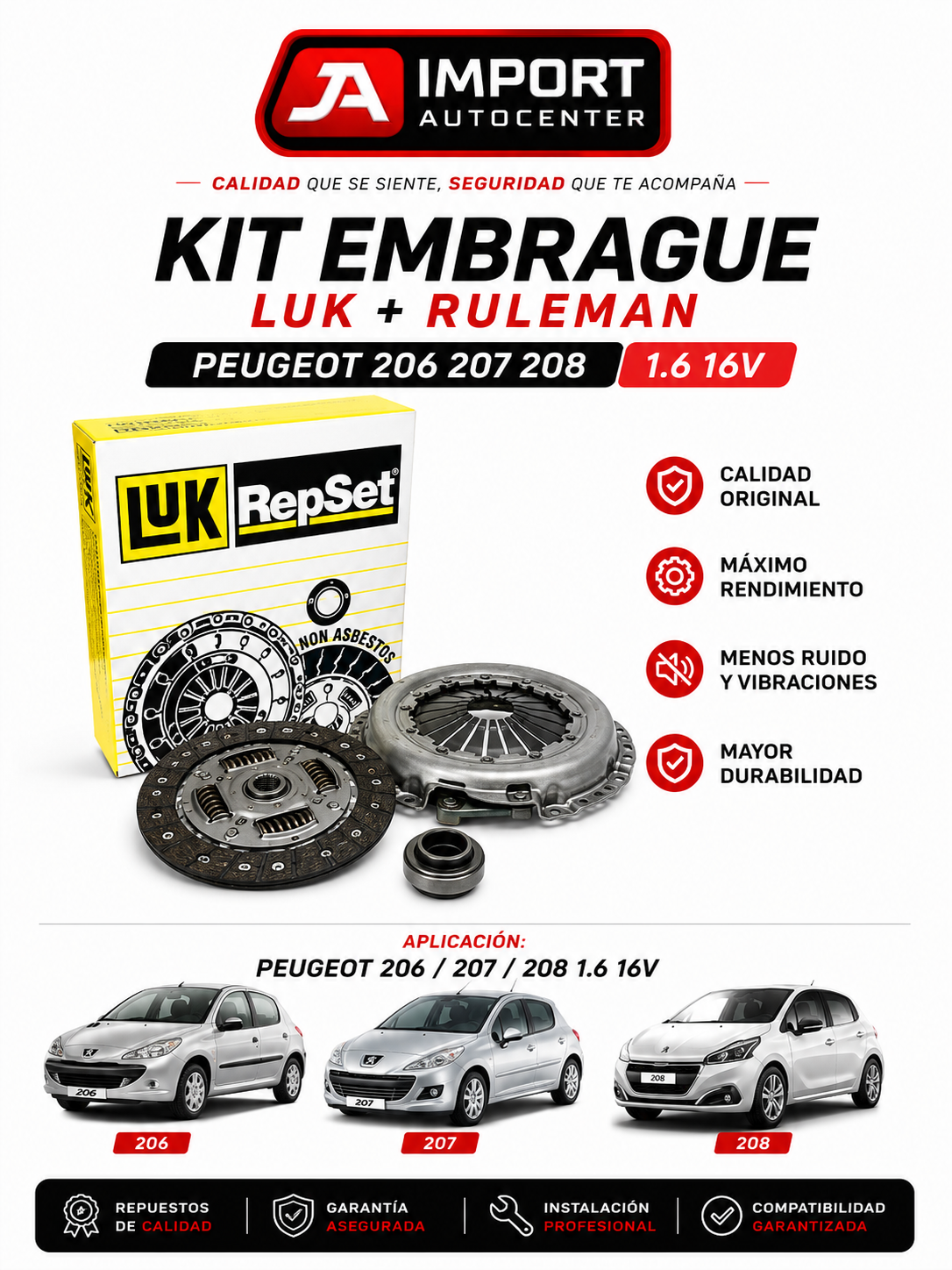 Kit De Embrague Peugeot 206 207 208 1.6 16v Luk - imagen 2