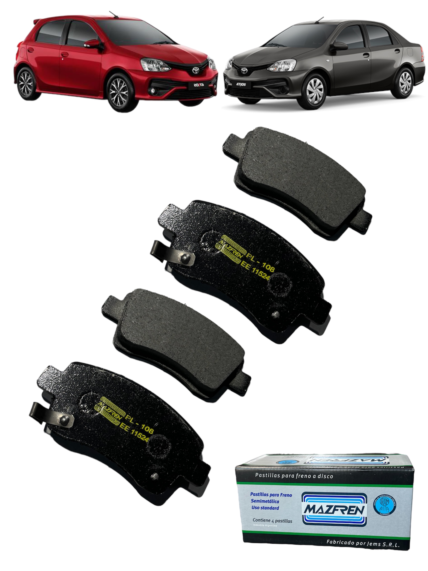 Pastillas De Freno Toyota Etios Yaris 2014/24