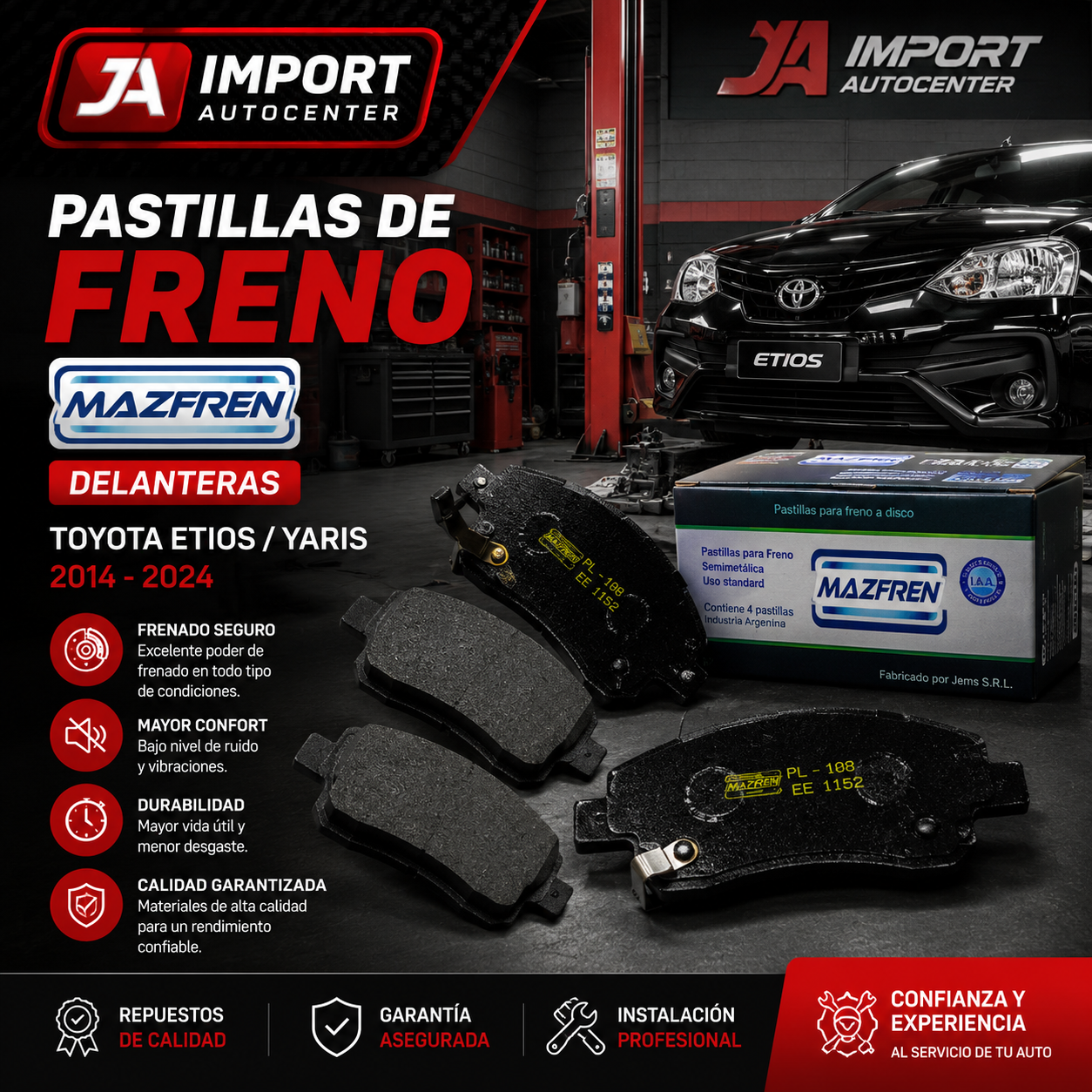 Pastillas De Freno Toyota Etios Yaris 2014/24 - imagen 2