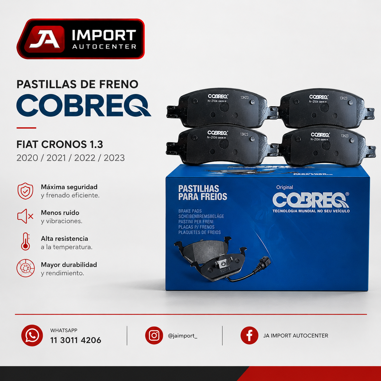 Pastilla Cobreq Fiat Cronos 1.3 2020/21/22/23 - imagen 2