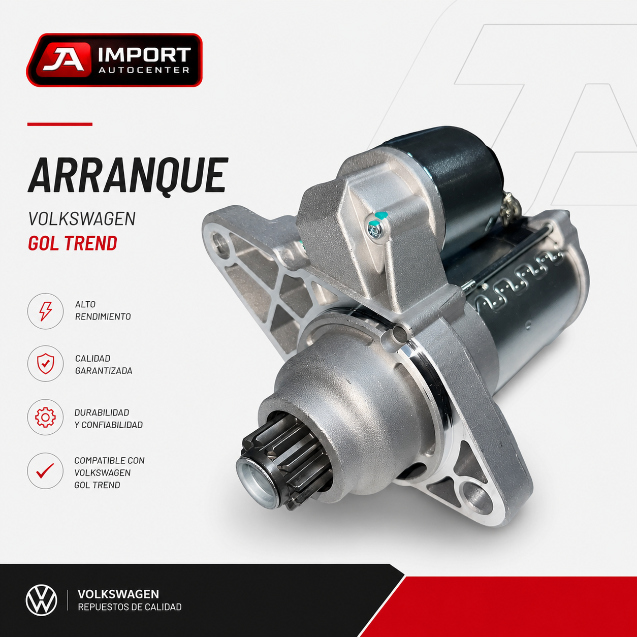 Motor De Arranque Gol Trend Fox Suran Saveiro - imagen 2
