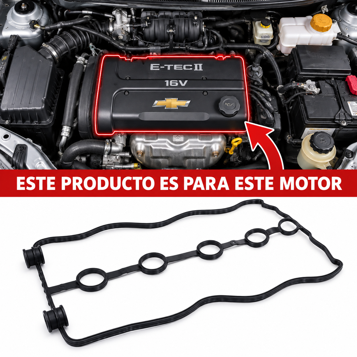 Junta Tapa de Válvulas Chevrolet Aveo 1.6 16V SABÓ - imagen 2