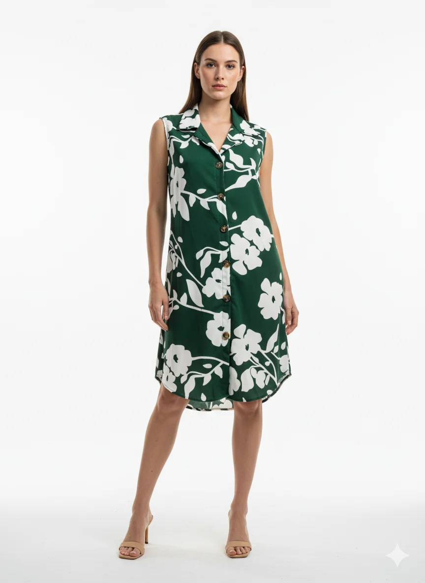 Vestido Camisero Floral - imagen 1