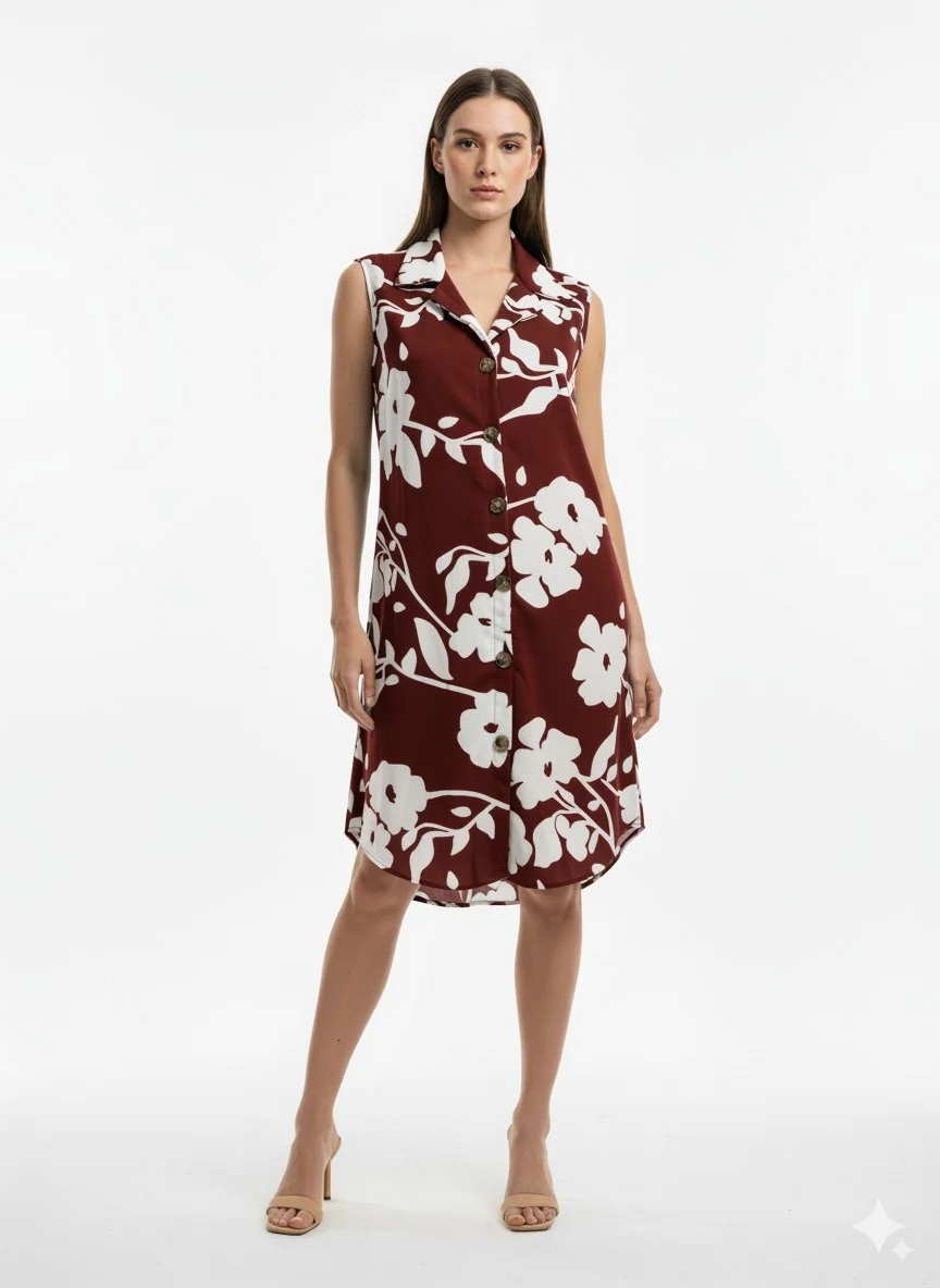 Vestido Camisero Floral - imagen 4