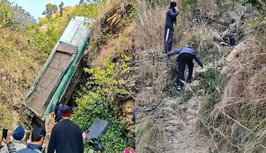 अल्मोड़ा के भिकियासैंण-रामनगर रूट पर शिलापनी के पास अनियंत्रित होकर खाई में गिरी बस