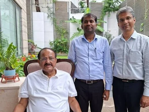 With former Vice President M Venkaiah Naidu