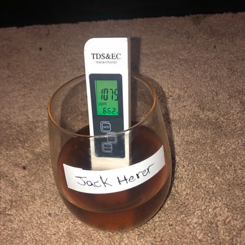 Jack Herer  growlog photo: Took a few bong hits after watering 💦 and finally came back to test runoff. Jack Herer TDS was 1079 ppm with a ph of 7.34. 