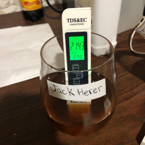 Jack Herer  growlog photo: Tested runoff from Jack Herer🪴. TDS tested at 2143 ppm with a ph of 6.99. 