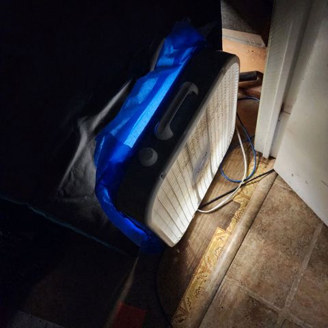 LSD Auto growlog photo: Box fan added as intake. Will clean up the tape (ghetto fan shroud) later. 