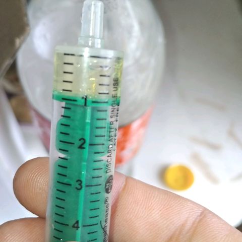 GrowDown bud growlog photo: 1ml of ehg tripack (Grow) in 2L water for 2 plants (1L for each plant)