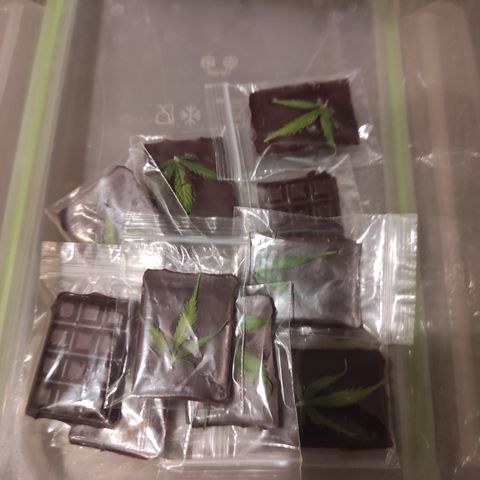 Caramellow Kush Automatic growlog photo: Fabrication de chocolat au cannabis emballé en pochette comme des barrettes de shit. Tamisage à sec de la manucure de la sherbert Queen. Environ 1g pour la première passes. Trop de matière végétale. 