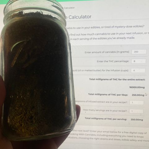 Skunk Hero RbX1 growlog photo: Edible calculations based on bulk trim/bud/pressings I assumed hash rates and plan to be pleasantly surprised 