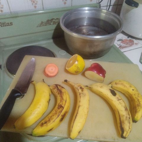 Natural growlog photo: Nutrición y salud para los cogollos
Contiene: cáscaras de manzana, zanahoria, azúcar, banana, naranja, se deja enfriar en temperatura ambiente y procedemos con hecharle el agua con los nutrientes a nuestra planta!!
