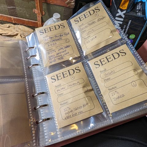 Chrissy -Bruce Banner (78d) 27-33% 60/40S, 215gw/41g dry growlog photo: I inventoried my seeds. Took them out of these wasted containers. (What a waste!)
Latest count is 119. I don't NEED more...