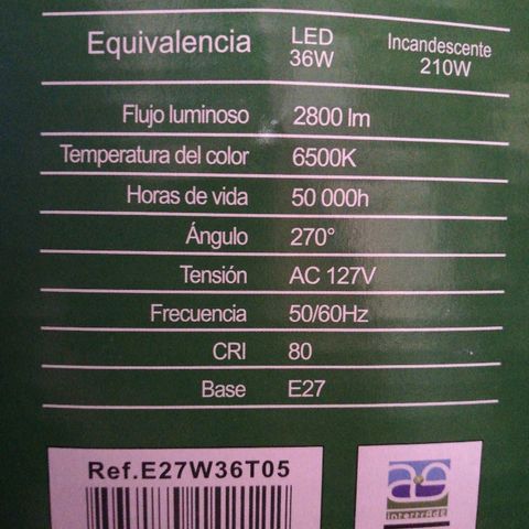 Mark 1 ( Bonsái Samurái )  growlog photo: Agregue nota de la información de los focos, las opciones de la aplicación no da información de lúmenes, mi closet tiene 4 focos de 2800, da un total de 11,200lm
