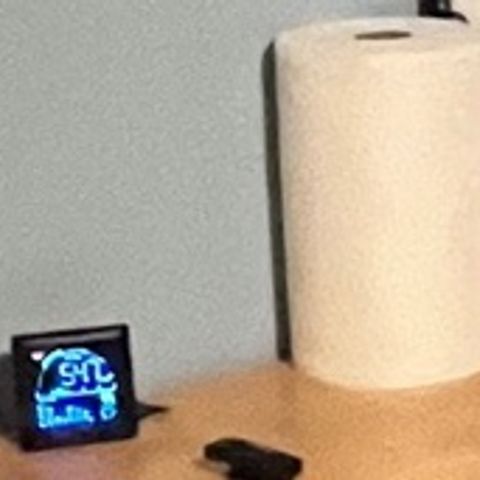 Pineapple Express P3 growlog photo: 9:45pm- 
Got a shelf to store all the nutrient junk and what not and freed up tons of space for activities. Little device left of the paper towels is the other CO2 alarm. Door is sealed using unconventional but remarkably effective methods so the room is as good as it can be. 
Moved H2O solution away from the outlet a bit.