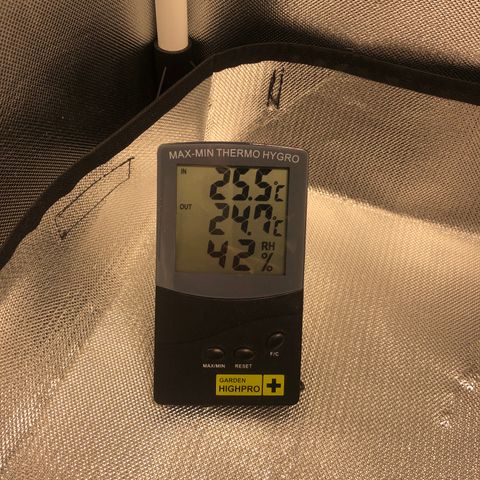 Super Lemon Haze growlog photo: Foi feita a fertirrigação hoje com 1 meio da dose semanal da fase atual vegetativa dela. Seriam 4,4: 0,55: 2,2 do flowermind e do mr roots. Porém o método de nutrição dela está sendo mudado pela primeira vez, onde em vez de nutrir ela com a quantidade total de uma única vez, foi dividido em duas regas semanais.