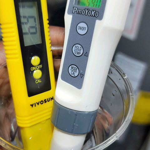 Blueberry Muffin growlog photo: Soil runoff ph testing and house water testing been using distilled water for a while watering plants