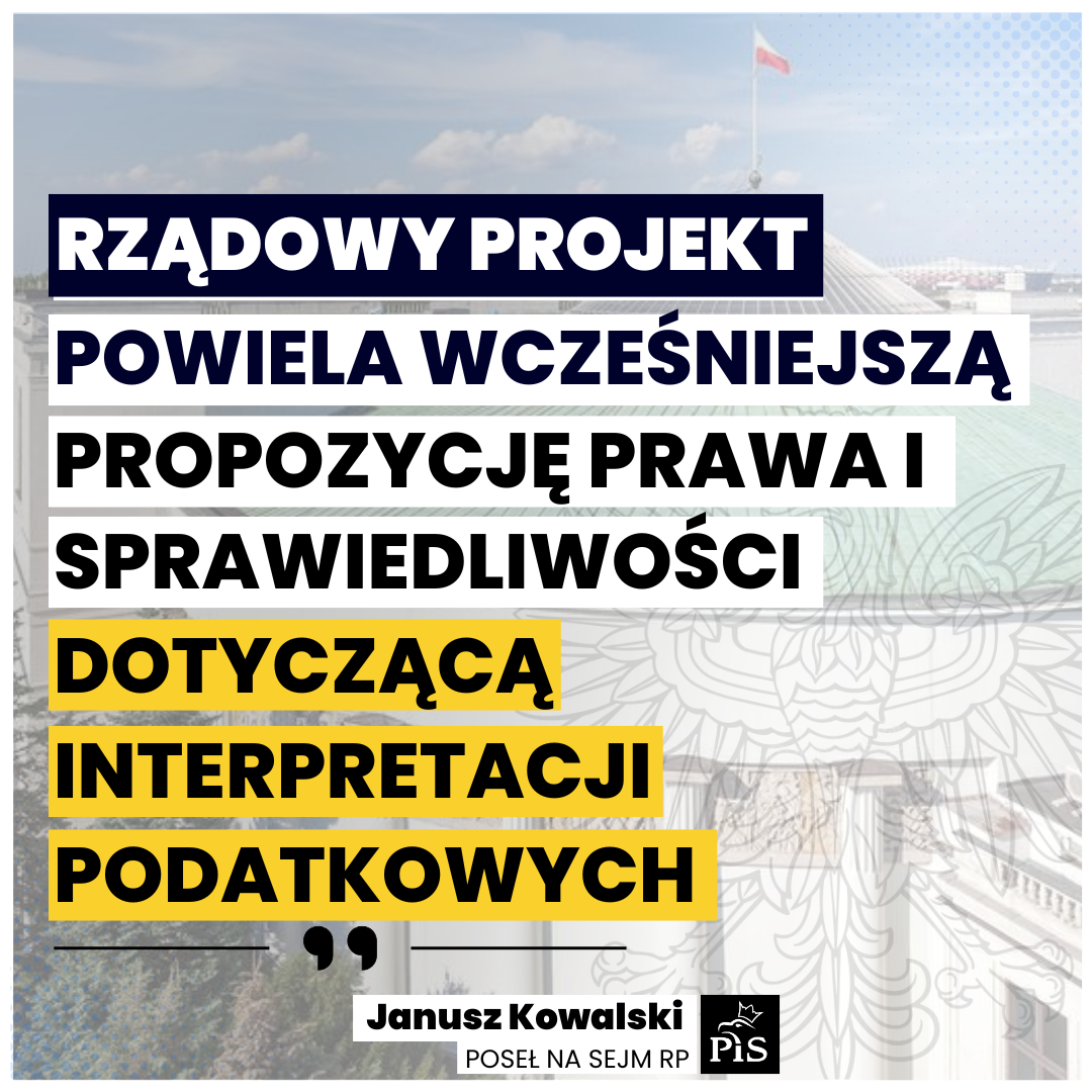 Rządowy projekt powiela wcześniejszą propozycję Prawa i Sprawiedliwości dotyczącą interpretacji podatkowych