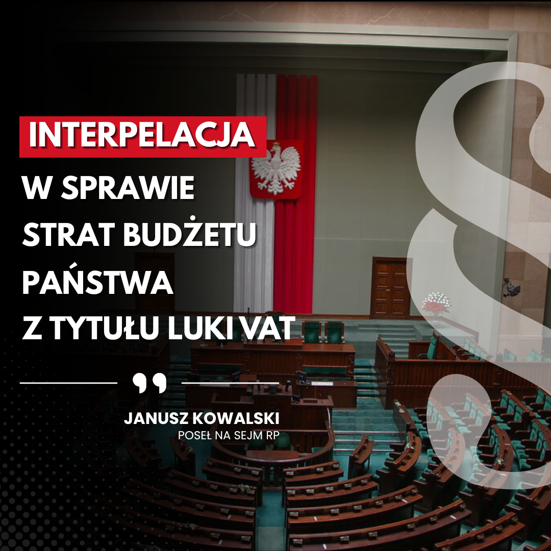 Zdjęcie do artykułu: Interpelacja w sprawie strat budżetu państwa z tytułu luki VAT