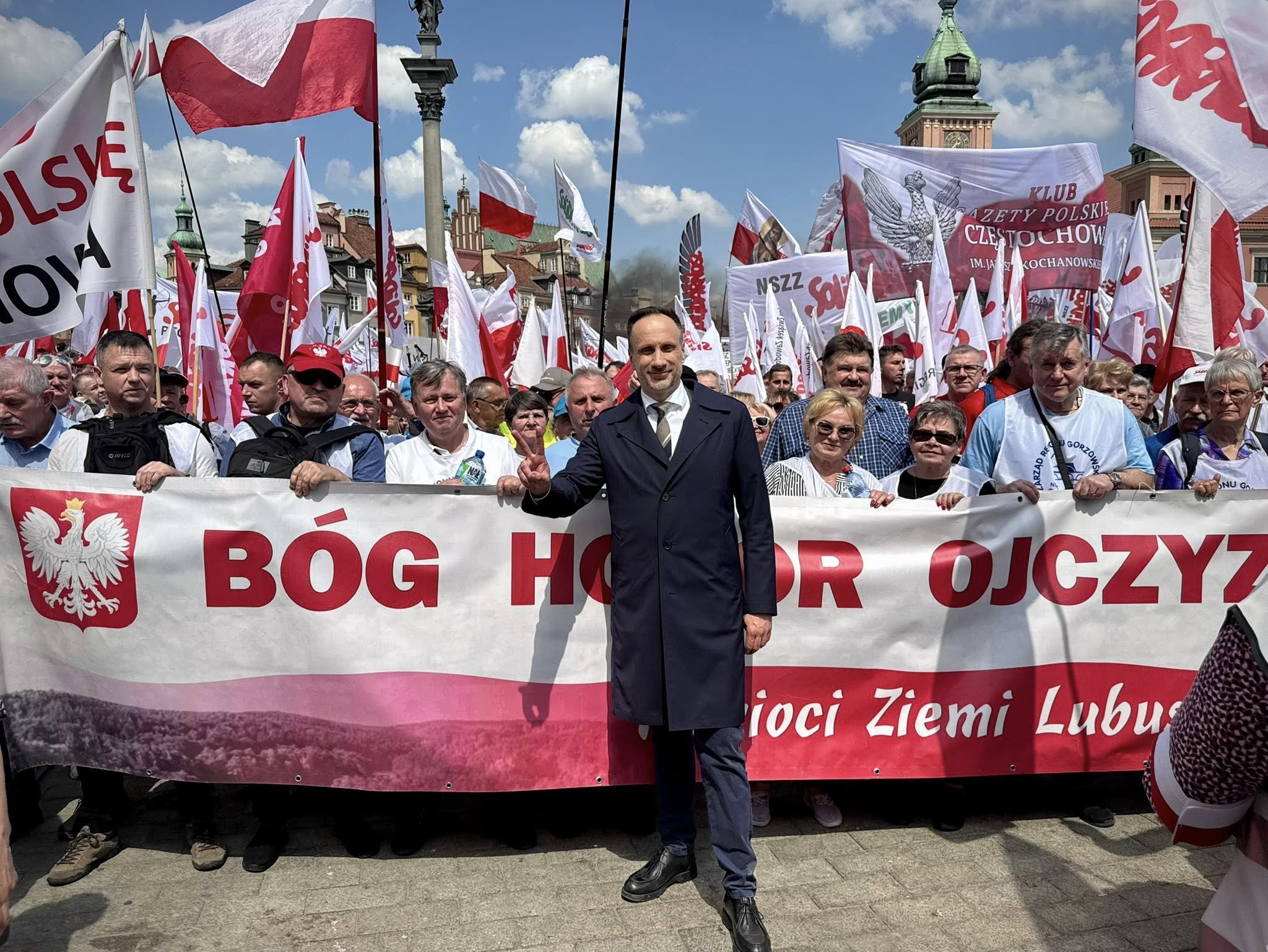Manifestacja NSZZ Solidarność przeciw Zielonemu Ładowi
