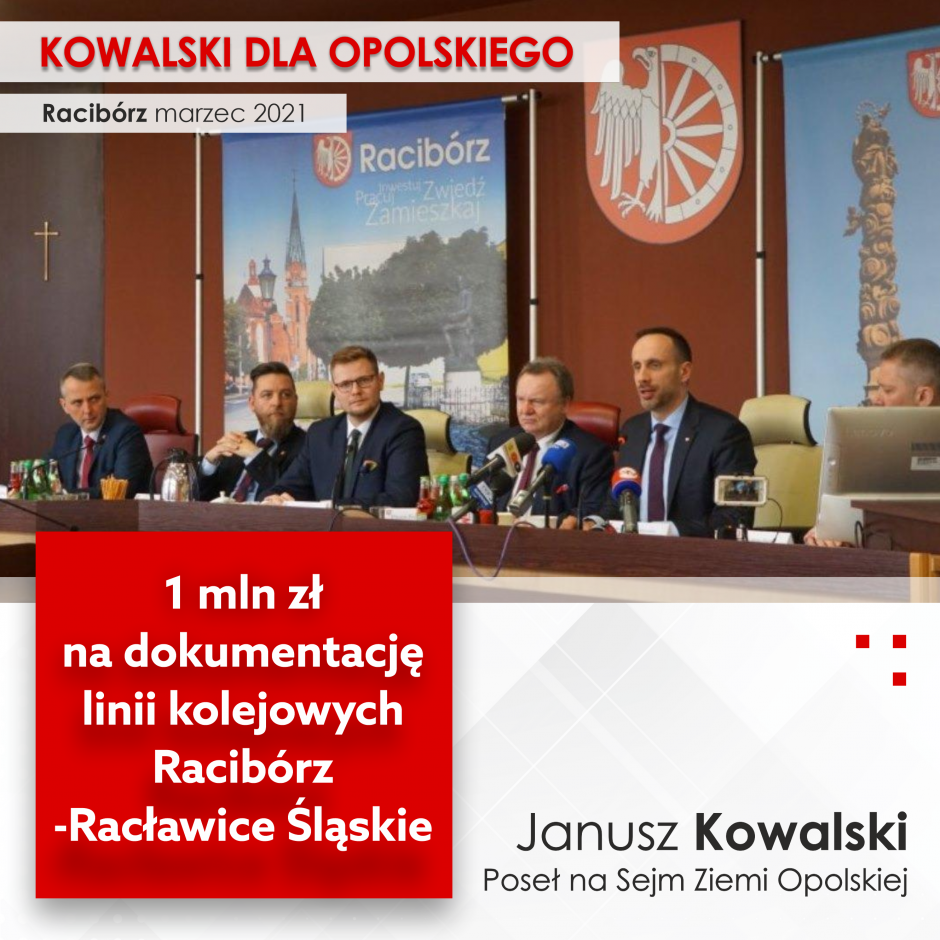 1 mln zł na dokumentację połączenia kolejowego Racibórz-Głubczyce-Racławice Śląskie!