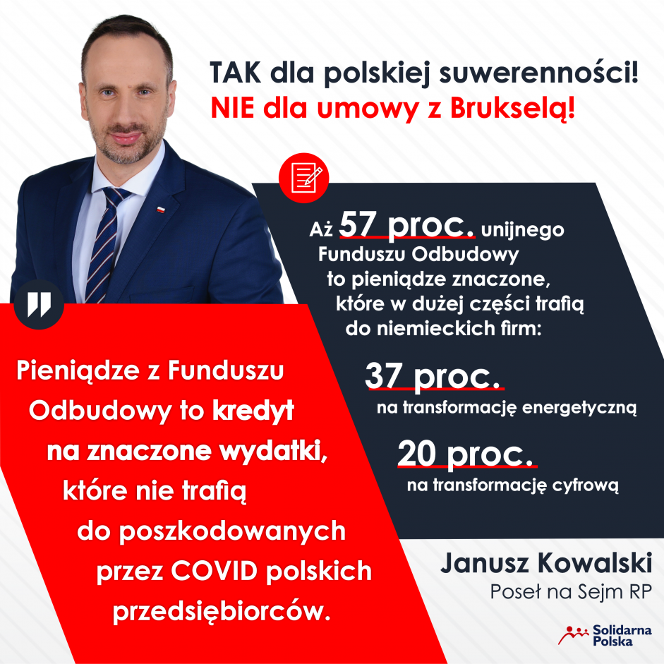 Pieniądze z Funduszu Odbudowy to kredyt na znaczone przez Brukselę wydatki