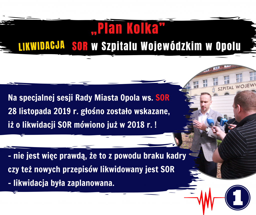 “Plan Kolka” – likwidacja SOR w Szpitalu Wojewódzkim w Opolu