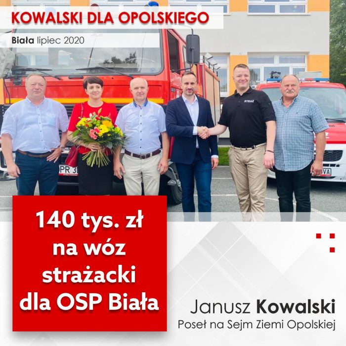 Wspieram OSP! 140 tys. zł dofinansowania dla OSP Biała na zakup nowoczesnego samochodu