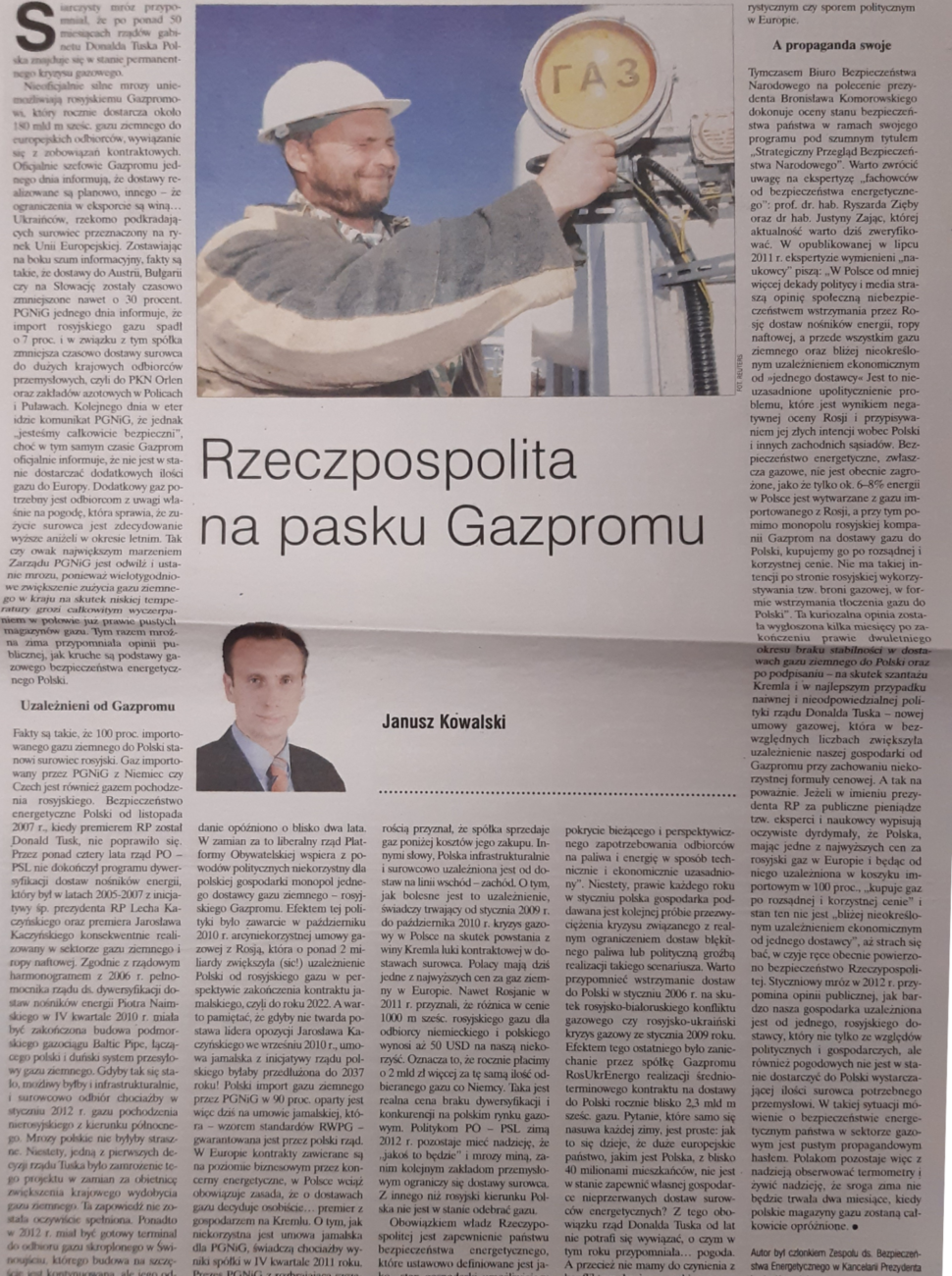 Rzeczpospolita na pasku Gazpromu
