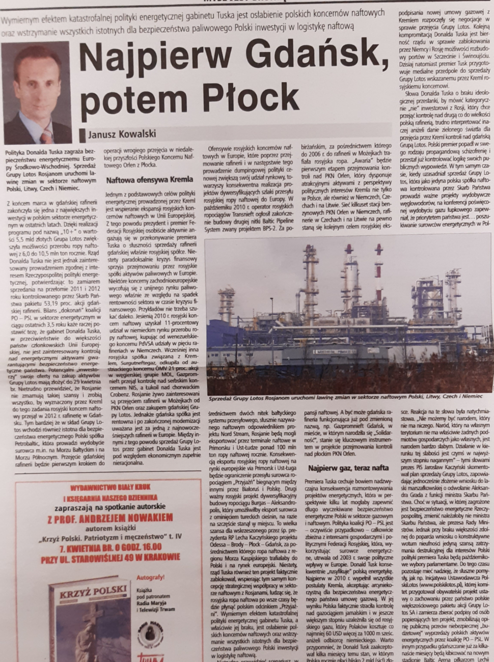 Najpierw Gdańsk, potem Płock