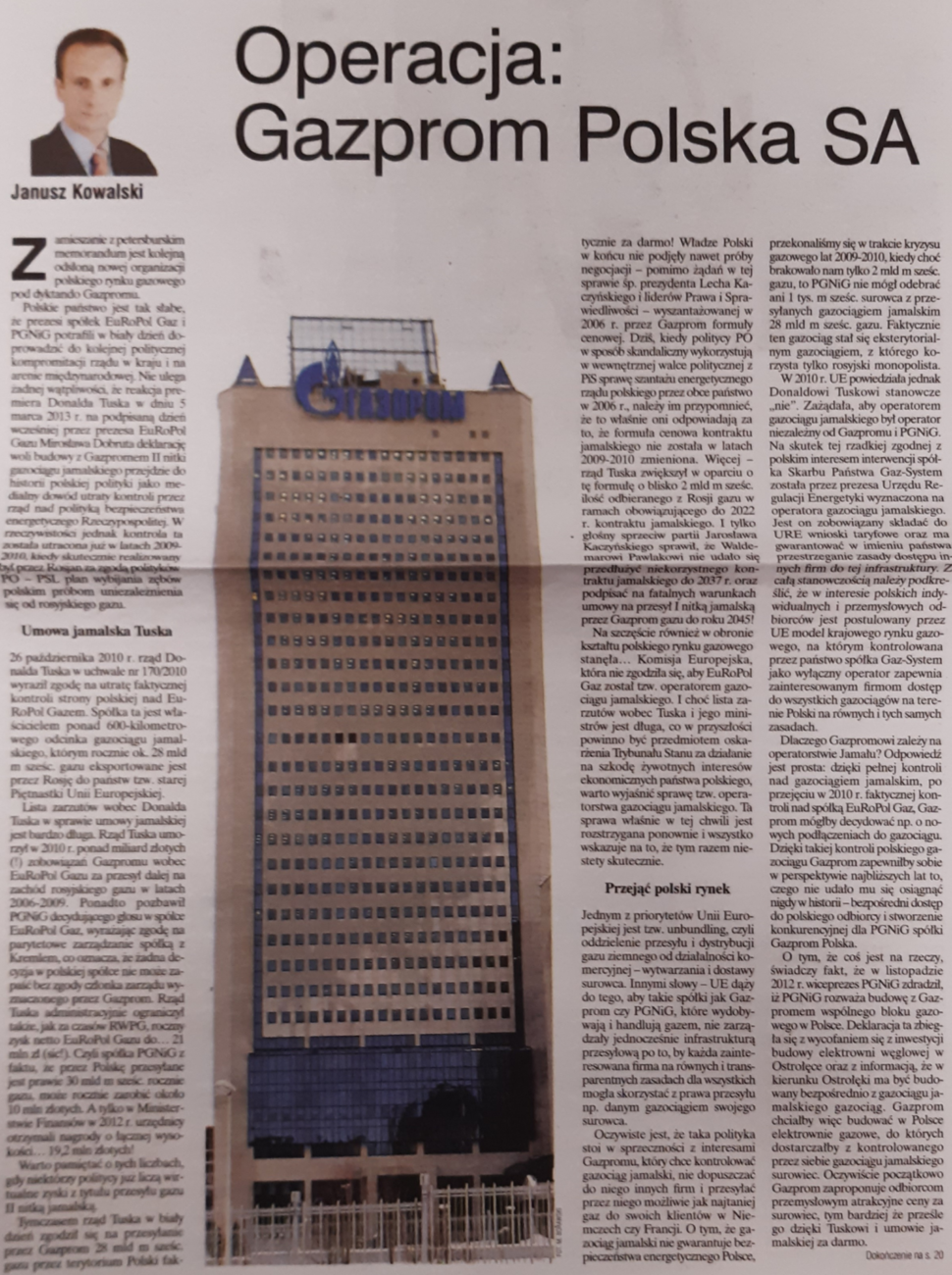 Operacja: Gazprom Polska SA