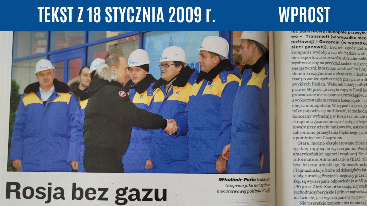 Zdjęcie do artykułu: Rosja bez gazu