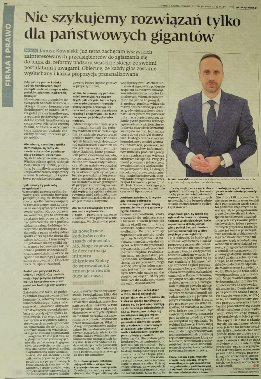 Nie szykujemy rozwiązań tylko dla państwowych gigantów