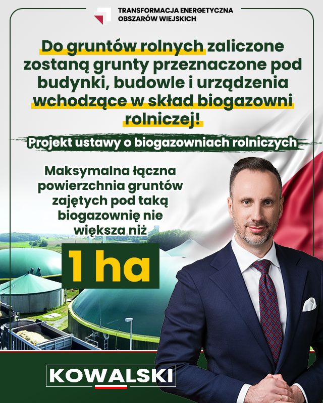 Do gruntów rolnych zaliczone zostaną grunty przeznaczone pod budynki, budowle i urządzenia wchodzące w skład biogazowni rolniczej!
