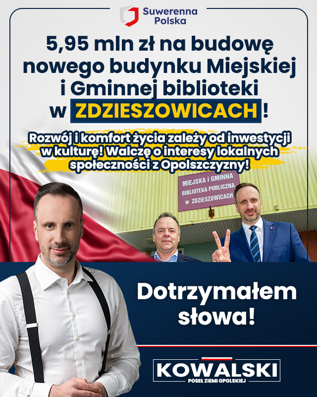 5,95 mln zł na budowę nowego budynku Miejskiej i Gminnej biblioteki w Zdzieszowicach!