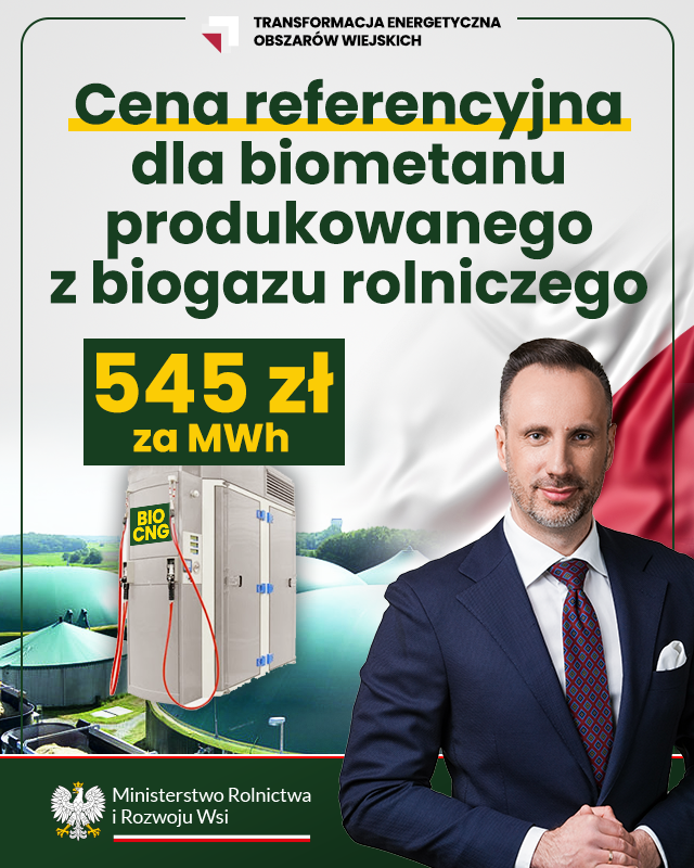 Cena referencyjna dla biometanu z biogazu rolniczego