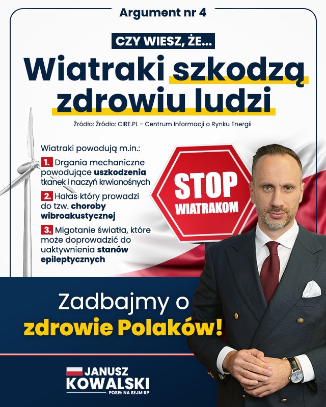 Argumenty przeciwko liberalizacji przepisów dotyczących elektrowni wiatrowych