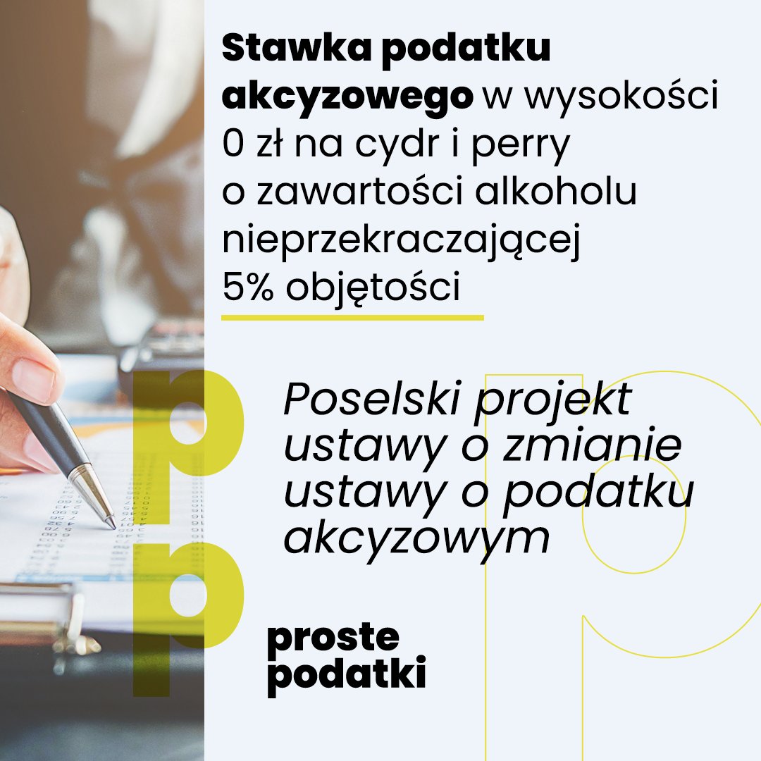 Stawka podatku akcyzowego w wysokości 0 zł na cydr i perry o zawartości alkoholu nieprzekraczającej 5 % objętości