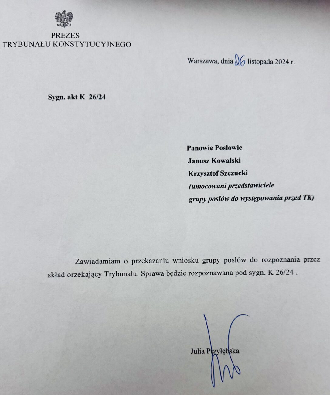 Wniosek do Trybunału Konstytucyjnego