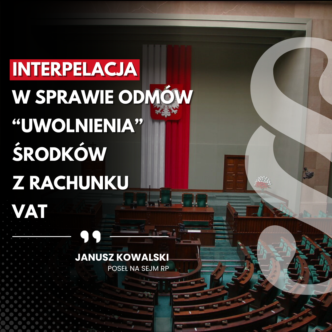 Zdjęcie do artykułu: Interpelacja w sprawie odmów „uwolnienia” środków z rachunku VAT