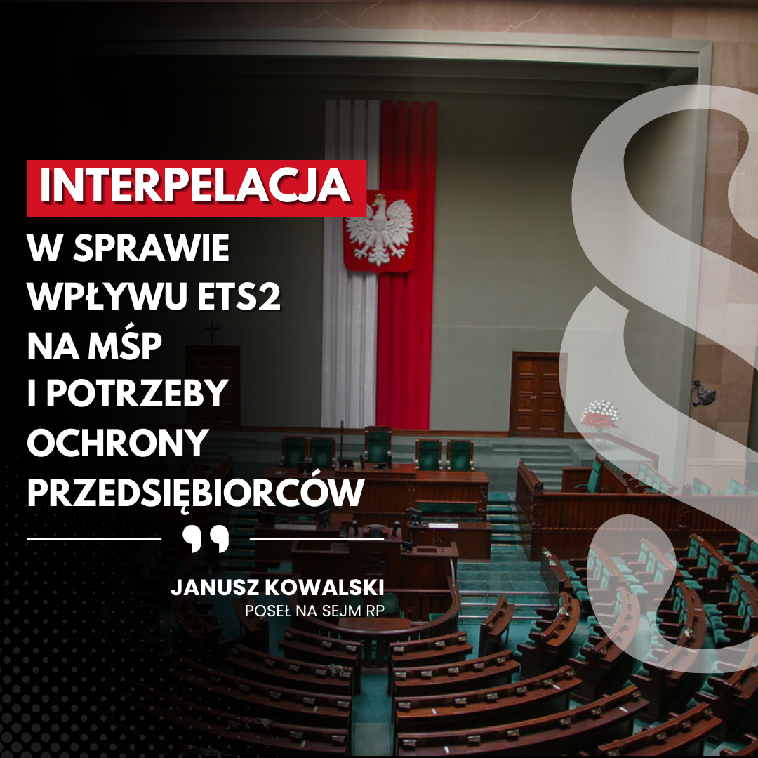 Zdjęcie do artykułu: Interpelacja w sprawie wpływu ETS2 na MŚP i potrzeby ochrony przedsiębiorców