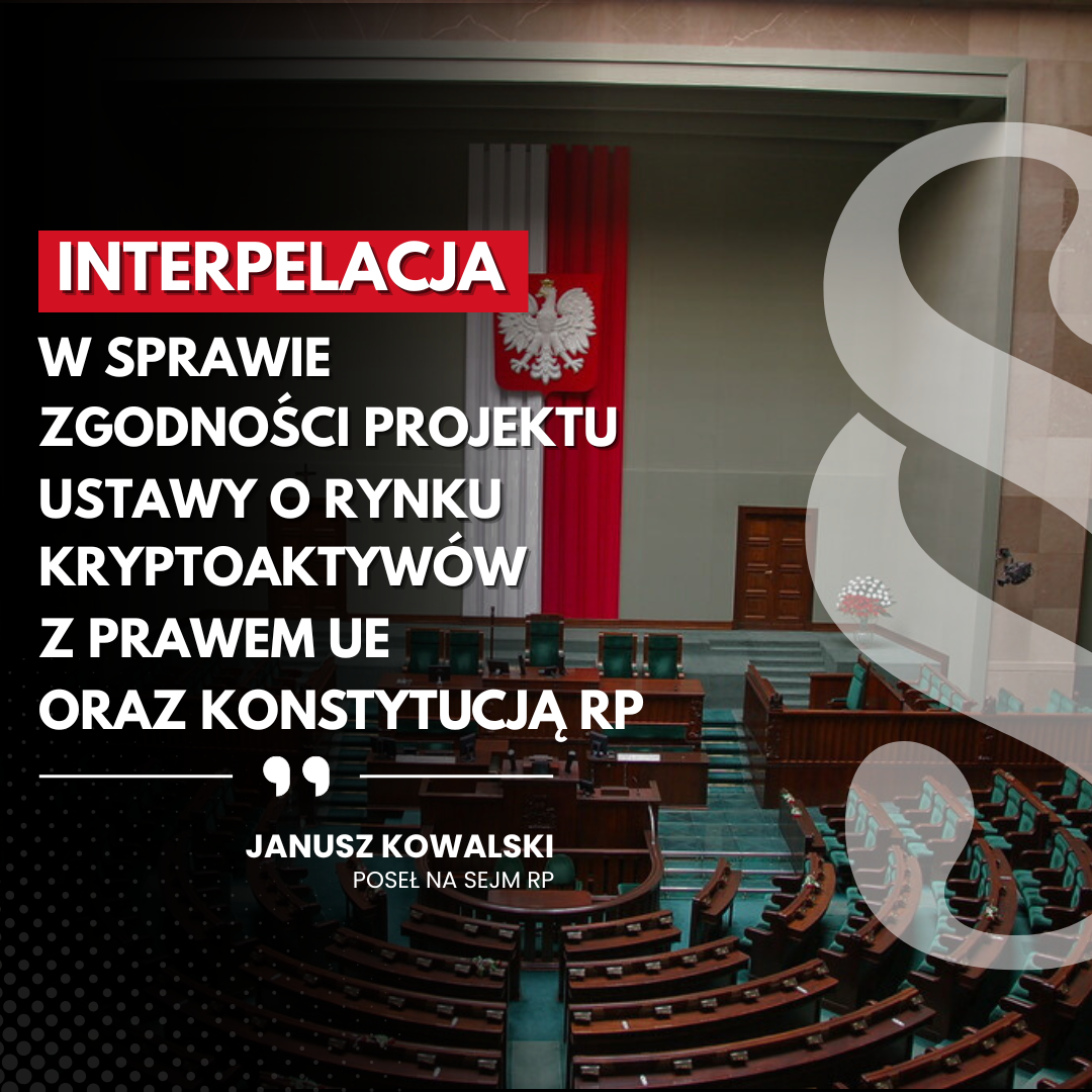 Zdjęcie do artykułu: Interpelacja sprawie zgodności projektu ustawy o rynku kryptoaktywów z prawem UE oraz Konstytucją RP