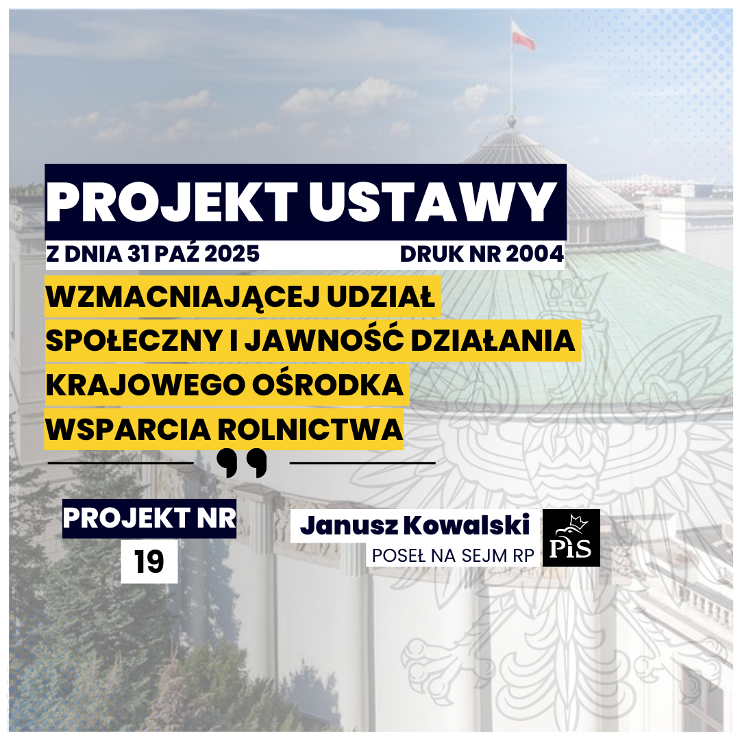 Zdjęcie do artykułu: Projekt ustawy wzmacniającej udział społeczny i jawność działania Krajowego Ośrodka Wsparcia Rolnictwa