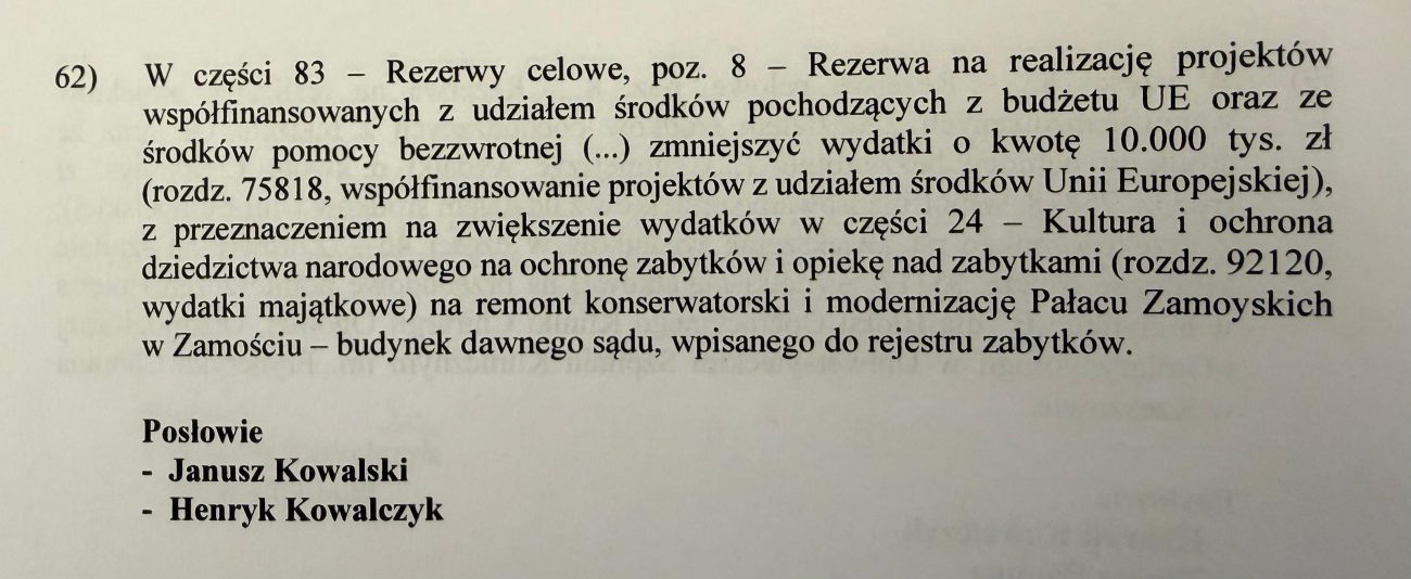 Walka o 10 mln zł na Pałac Zamoyskich!