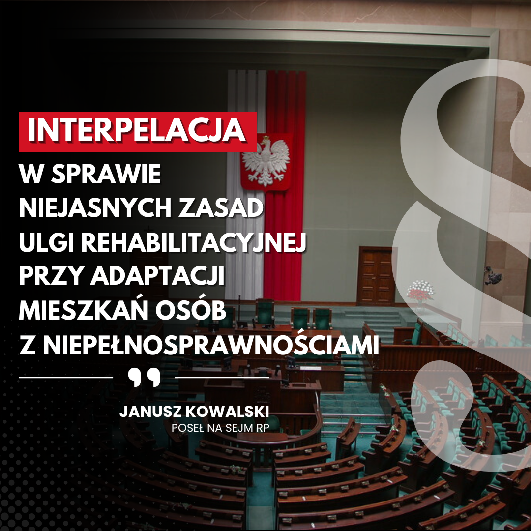 Zdjęcie do artykułu: Interpelacja w sprawie niejasnych zasad ulgi rehabilitacyjnej przy adaptacji mieszkań osób z niepełnosprawnościami