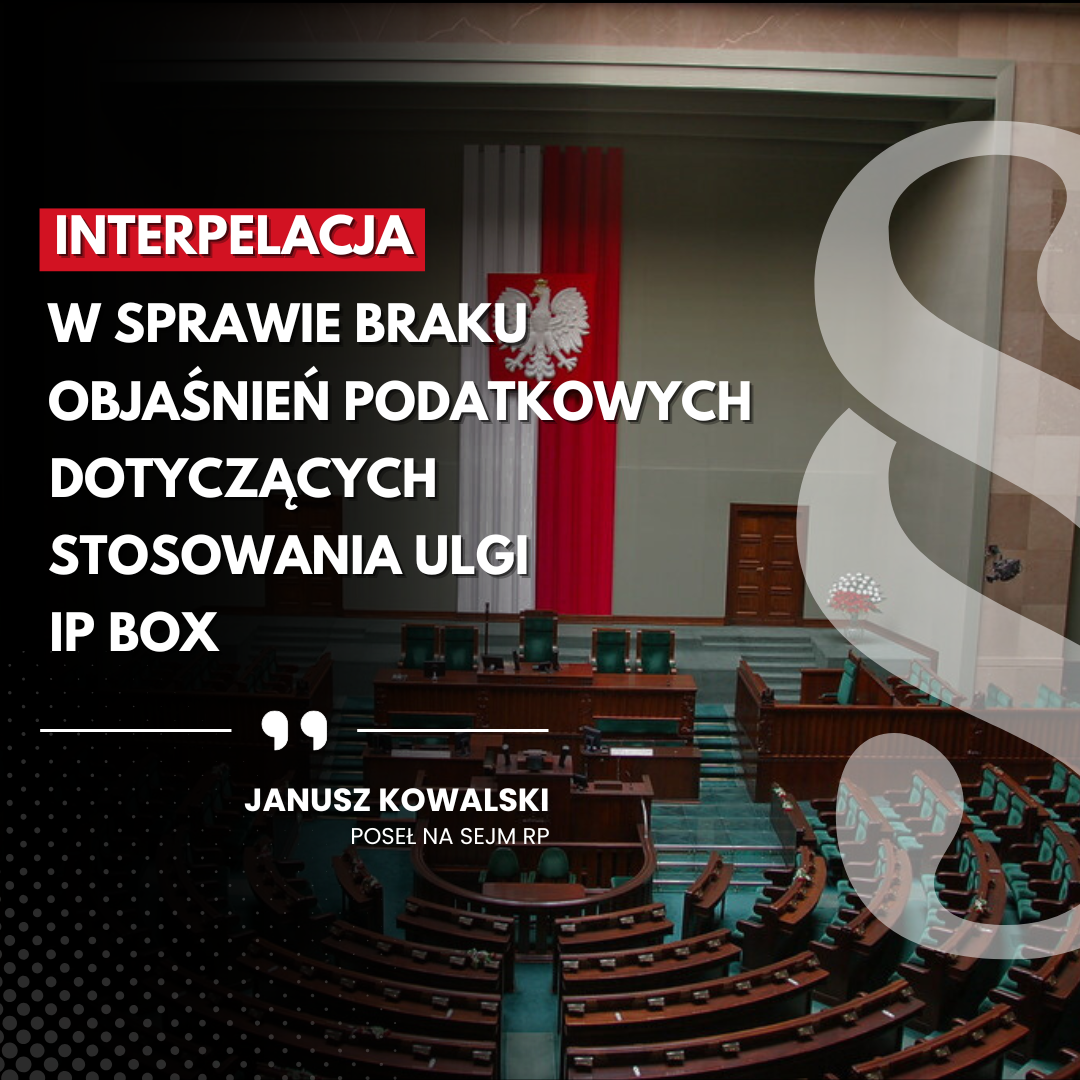 Zdjęcie do artykułu: Interpelacja w sprawie braku objaśnień podatkowych dotyczących stosowania ulgi IP Box