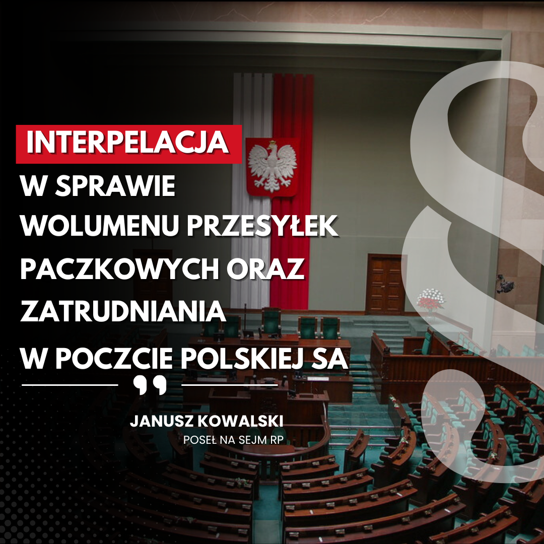 Zdjęcie do artykułu: Interpelacja w sprawie wolumenu przesyłek paczkowych oraz zatrudniania w Poczcie Polskiej SA