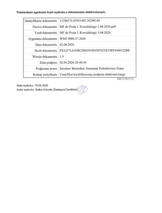 Ujawniam wyniki kontroli poselskiej w sprawie instrumentu SAFE
