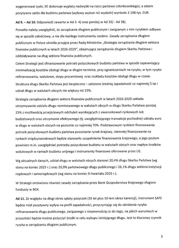 Ujawniam wyniki kontroli poselskiej w sprawie instrumentu SAFE